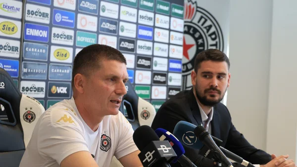 Konferencija za medije pred utakmicu 3. kola plej ofa Mozzart Bet SLS FK Crvena zvezda - FK Partizan